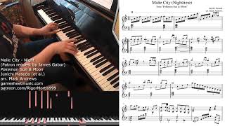 Pokemon Sun amp Moon  Malie City Nighttime  Piano [upl. by Hatnamas]