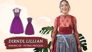 Dirndl LILLIAN Making of behind the scenes work progress  THISISKACHI DIY [upl. by Eceinhoj]