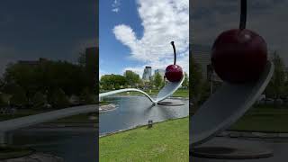 Spoonbridge and Cherry 19851988  Walker Art Center contemporaryart walkerartcenter cherry [upl. by Arutnev]