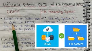 Difference between File System and DBMS  Data Base Management System Tutorials in Hindi  Lec  08 [upl. by Nahtan]