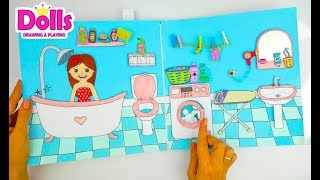 HOW TO MAKE PAPER DOLL amp NEW DOLLHOUSE IN ALBUM DIY TUTORIAL CRAFTS FOR KIDS [upl. by Aphra]