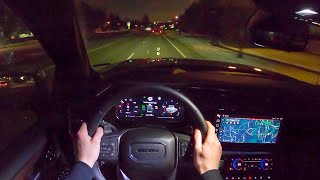 2023 GMC Sierra 1500 Denali Ultimate  POV Night Drive Binaural Audio [upl. by Hsemin]