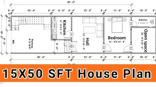 15X50 Square Feet House Plan [upl. by Llerahs215]