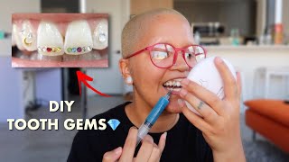 HOW TO APPLY TOOTH GEMS  NO NAIL GLUE  5 Easy Steps  Vlogmas day 15 [upl. by Nahtanoj]