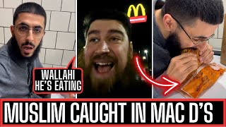 MUSLIM C4UGHT IN MCDONALDS EATING CHEESEBURGER [upl. by Minne136]