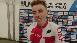 Jan Christen  Interview at the finish  U23 ITT Glasgow UCI World Championships 2023 [upl. by Florence950]