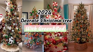 NEW 2024 Christmas Decor  How to Decorate a Christmas Tree Using Green and Red  CHRISTMAS 2024 [upl. by Ynetruoc438]