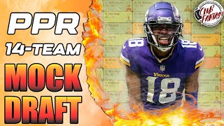 2024 Fantasy Football 14team Mock Draft  PPR Scoring [upl. by Prosperus]