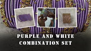 purpleampwhite combination setamp packing video🥰kundanworksilkthreadbanglesytvideoecustomization [upl. by Myriam685]