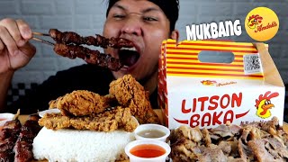 ANDOKS LITSON BAKA BARBECUE FRIED CHICKEN amp PORK CHOP  MUKBANG PHILIPPINES [upl. by Gwenora]