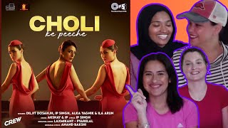 Americans first time reaction Choli Ke Peeche  Crew Kareena Kapoor K diljitdosanjh Alka Yagnik [upl. by Penthea147]