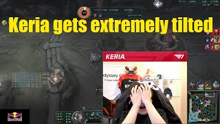 T1 Keria gets extremly tilted Korean SoloQ [upl. by Anad175]