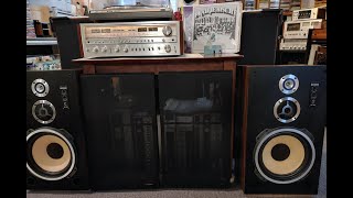 Vintage Floor Speakers Fisher ST920 Three Way 90 Watt Rated DEMO [upl. by Eido]