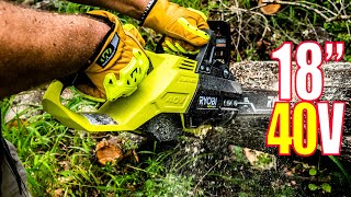 RYOBI RY40508 40V HP 18inch Chainsaw Review 5Year WARRANTY [upl. by Gilbart]