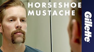 Mustache Styles How to Shave a Horseshoe Mustache  Gillette [upl. by Farwell434]