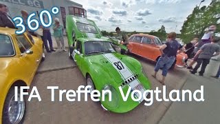 360° VR Slideshow  IFA  Treffen 2016 mit Ostblockautos Rennwagen Melkus RS 2000  Rebesgrün [upl. by Nedra]