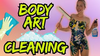 Cleaning Haul 4K USA Housewife👙🚫Body art suit How to clean a Window without cloth Try On Haul [upl. by Auberta912]