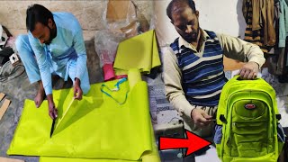 Handmade School Bag Making Tutorial  Amazing Process [upl. by Rahas]