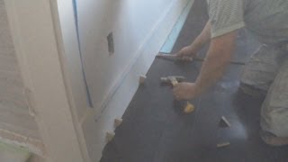 How to Install Prefinished Hardwood Floor Close to Walls [upl. by Bills]