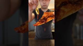 I tried Lao Gan Ma hot honey PIZZA pizza letstry foodhack spicy honey chili fastfood [upl. by Jagir]