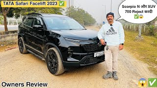 Scorpio N और XUV 700 Reject करदी 😱 Tata Safari Facelift Owners Review  Safari Facelift 2023  ✅ [upl. by Jania427]