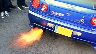 Nissan Skyline R34 GTR  Antilag FLAMES [upl. by Wolgast]