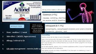 Rx 403 Risedronate 35mg 1w Actonel osteoporosis bone OSCE pharmacy doctor Roze Pharm [upl. by Onoitna]