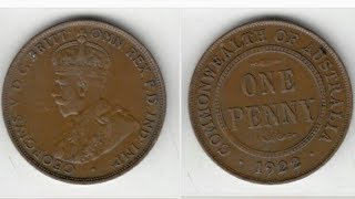 Australia 1922 One Penny Coin VALUE [upl. by Elton125]