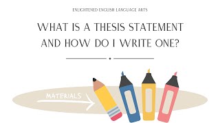 Writing a Thesis Statement [upl. by Keary]