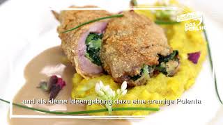 REZEPT Cordon Bleu aus der Perlhuhnkeule mit Spinat und Ziegenkäse [upl. by Bluh]