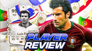 5⭐4⭐ 95 GREATS OF THE GAME ICON FIGO SBC PLAYER REVIEW  FC 24 Ultimate Team [upl. by Iderf]