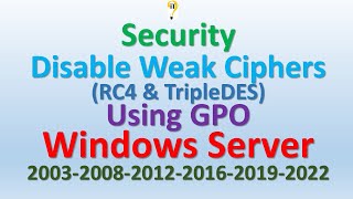 Security Disable RC4DES3DES cipher suites in Windows Server registryGPO local security settings [upl. by Teresa]