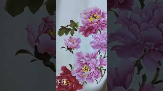 牡丹花的画法，你也可以画出来🌹 brushwork chineseart 牡丹 chinesepainting inkstick gongbi 中国画 没骨画 牡丹畫 [upl. by Alet]