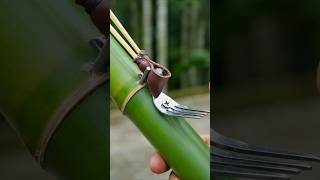 Bamboo creations with fork Bamboo Diy Slingshots Bambooart [upl. by Yhtrod]