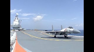 China Reveals Detailed Videos of J15 Fighter Jets Training on Aircraft Carrier [upl. by Anilram]