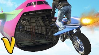 GTA V STUNTS amp FAILS  GTA V GUN RUNNING Oppressor Flying Bike amp Mobile Operations Center [upl. by Pickar345]