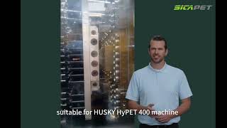 Feedback video from customer HUSKY 96cavity preform mold running production line with take out plate [upl. by Arod]