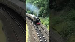 70000 Britannia Powers Up Hildenborough Bank with load 13 train steam steamtrain steamlocomotive [upl. by Ahsenroc]