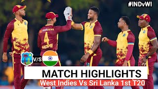 Sri Lanka Vs West Indies 1st T20 Match Highlights 2024  WI Vs SL 1st t20 match highlights today [upl. by Atiuqrehs]