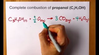 Complete Combustion of Propanol C3H7OH Balanced Equation [upl. by Devonna]