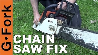 Chainsaw Wont Start Chainsaw Repair How To  GardenFork [upl. by Elleirol]