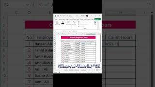 Use Excel To Calculate Total Working Hours  excel trending tricks googlesheets [upl. by Mills561]