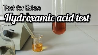 Test for Esters  Hydroxamic acid test [upl. by Maddie]