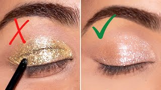 How To Apply Glitter on CREASED or HOODED Eyelids 3 Ways [upl. by Averir935]