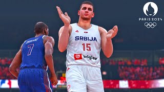 NBA 2K24 Live Simulation  USA vs Serbia FULL GAME  Olympic Mens Basketball [upl. by Peppel]