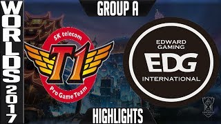 SKT vs EDG Highlights  2017 World Championship Day 8 Group A Worlds SK Telecom T1 vs Edward Gami [upl. by Danella425]