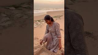 கோட்டைய அரிச்ச கடல்அலை😜 Sand Castle  மணல் கோட்டை villagelife nature kids fun seashore sea [upl. by Amedeo]