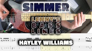 Hayley Williams  Simmer  Bass Line  Score  Tabs  Cover [upl. by Anhsirk]