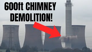 Rugeley Power Station 600ft CHIMNEY DEMOLITION  24012021 [upl. by Mannie]