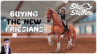 BUYING THE NEW FRIESIANS  NEW quotBATTLEPASSquot🤍✨ Star Stable Online [upl. by Ahsatal]